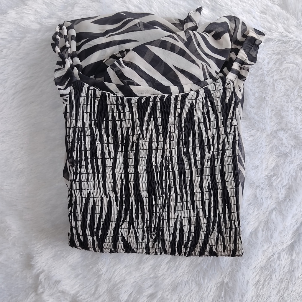 MFC7P1 Black + White printed frock