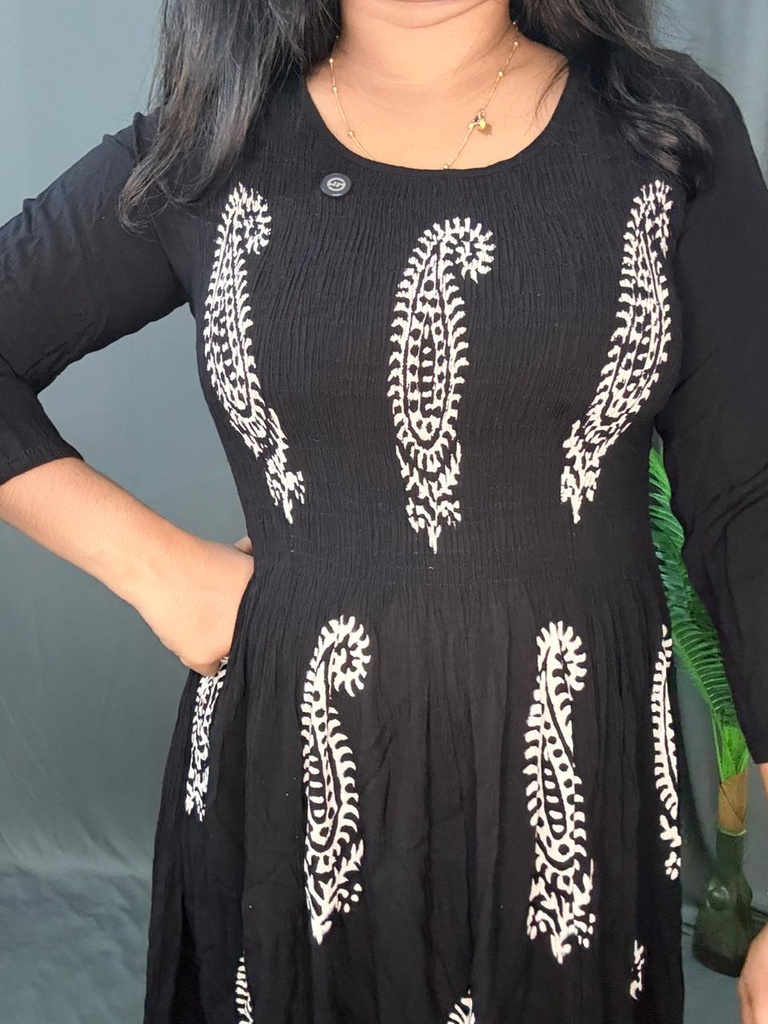 L0083 Black Smocked Frock