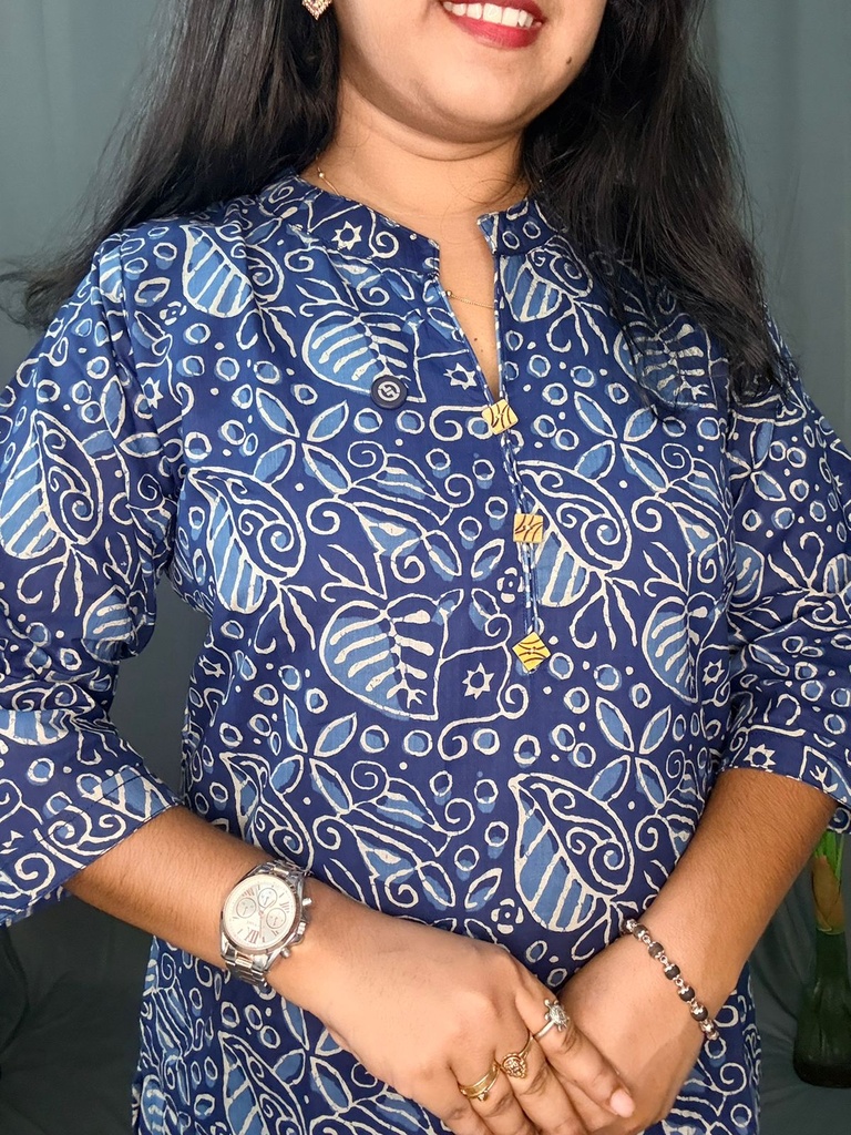L0099 Indigo Cotton Kurti