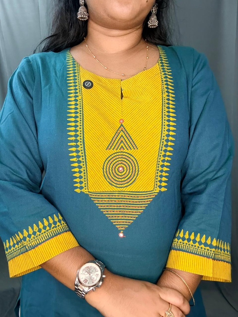 L0126 Anvita Peacock Blue Kurti 