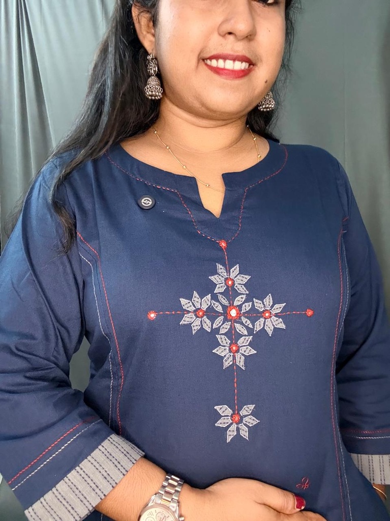 L0128 Anvita Navy Blue Kurti