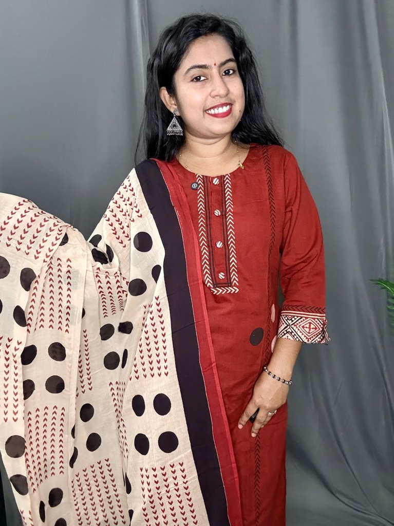 L0132 Anaya Maroon 3PC Set