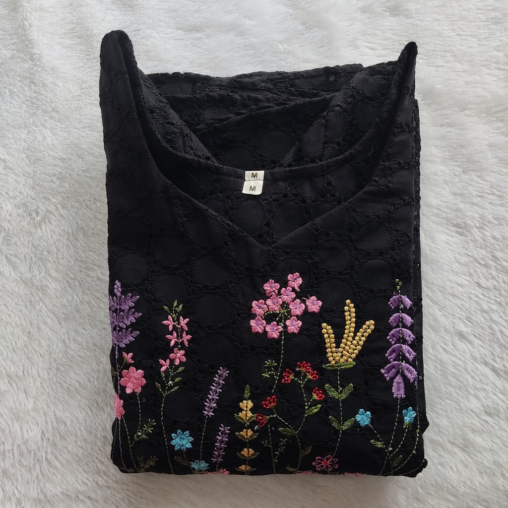 MFC5N1 Cutwork Hakoba Embriodery Aline Kurti