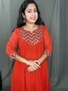 L0141 Orange Georgette Kurti