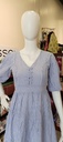  L0154 Cotton Linen Striped & Layered Dress