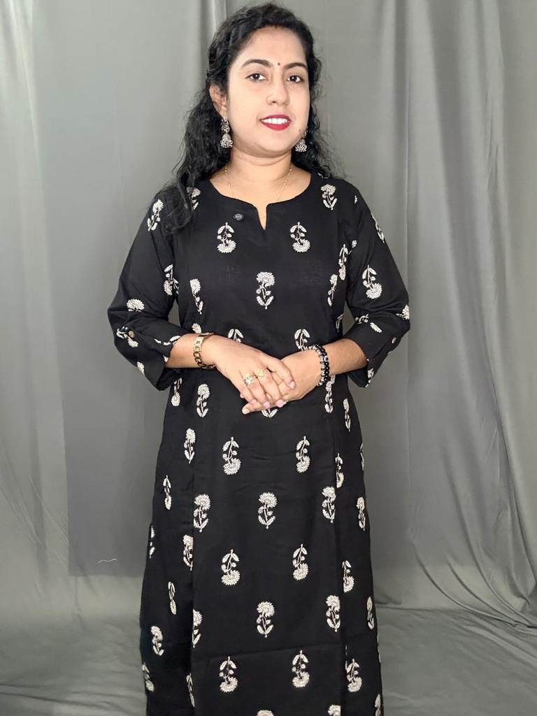 L0159 Anvita Black & White  Aline Slit