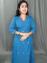 L0161 Anvita Teal Blue Aline Slit Kurti