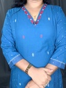  L0161 Anvita Teal Blue Aline Slit Kurti