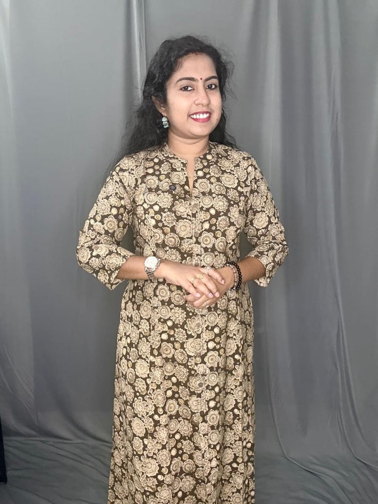 L0165 Anvita Mehendi Green Kalamkari Chinese Color Aline Kurti