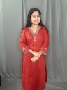 L0166 Anvita Brick Red Slit 2PC Set