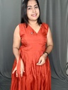 L0171 Mul Chanderi Sleeveless Frock