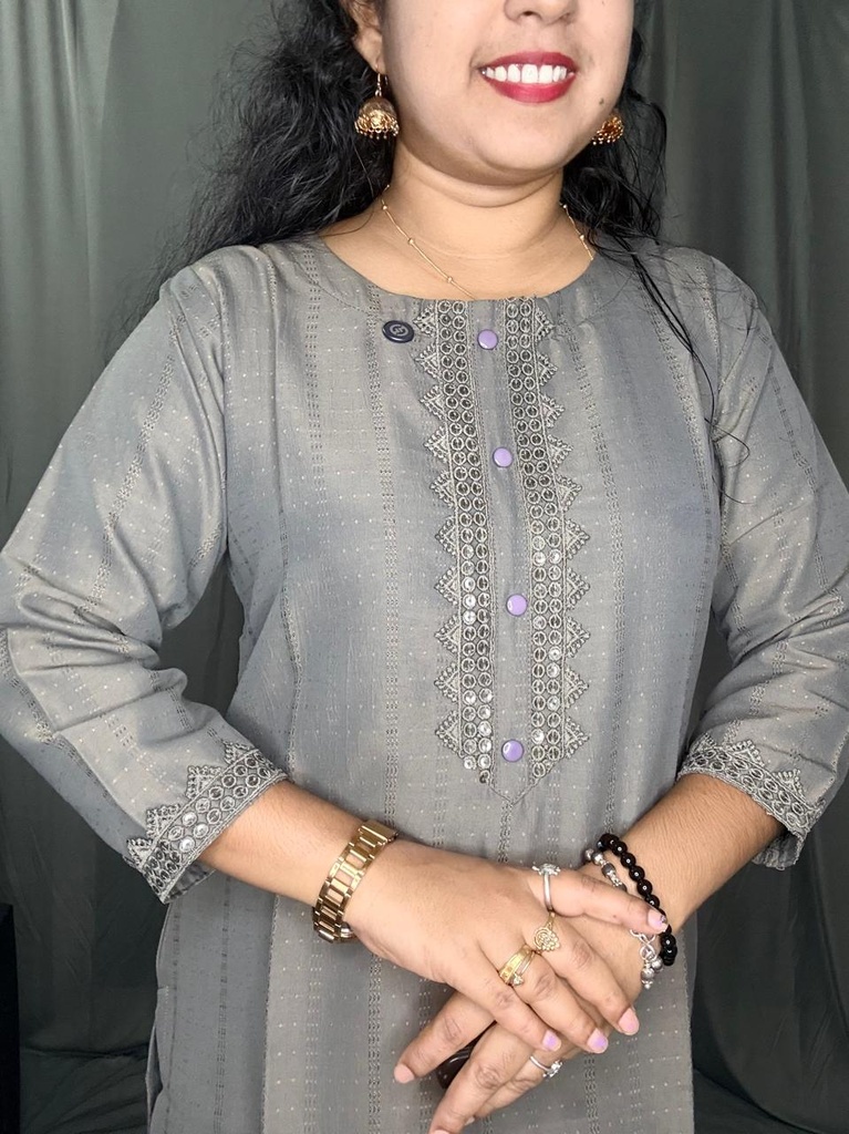 L0172 Farishta Grey Slit Kurti