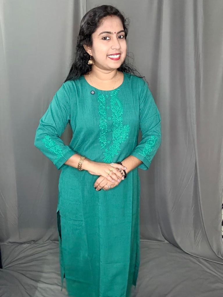 L0173 Farishta Green Daily Wear Kurti