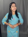 L0180 Check Pattern Cotton Coord Set with Cut Work