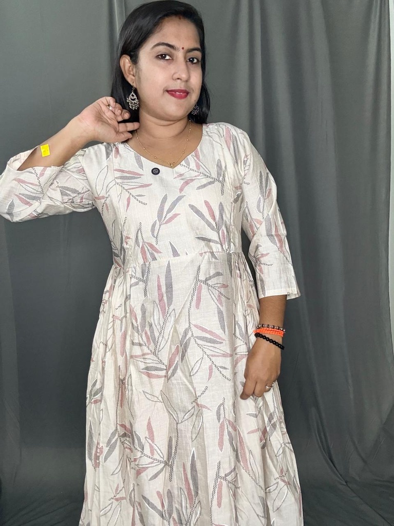L0183 Ivory Vatican Silk Feeding Kurti