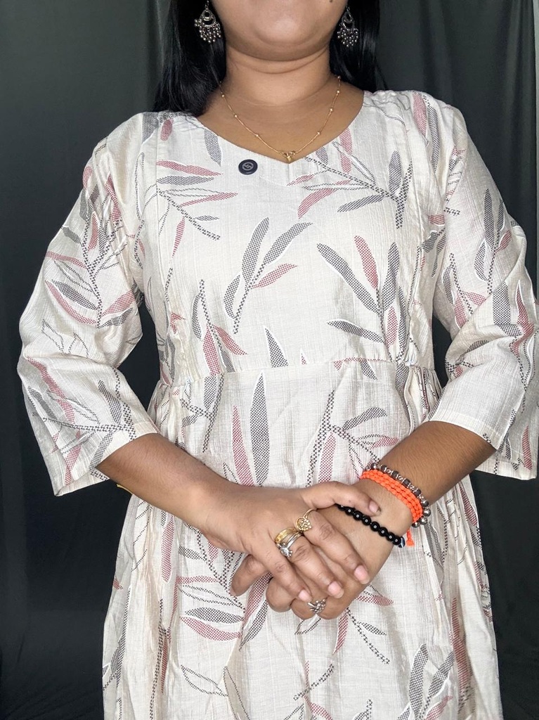 L0183 Ivory Vatican Silk Feeding Kurti