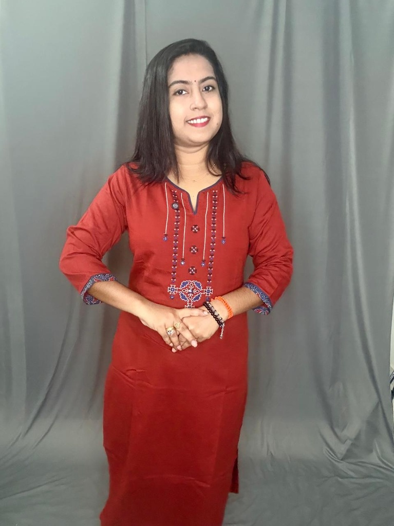  L0186 Anvita Brick Red Slit Kurti