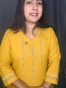 L0187 Anvita Mustard Yellow Aline Slit Kurti