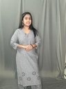  L0188 Anvita Grey Strip Slit 2PC Set