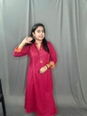 Anvita Pink 6 Panel Chines Collar Neck Aline Slit Kurti