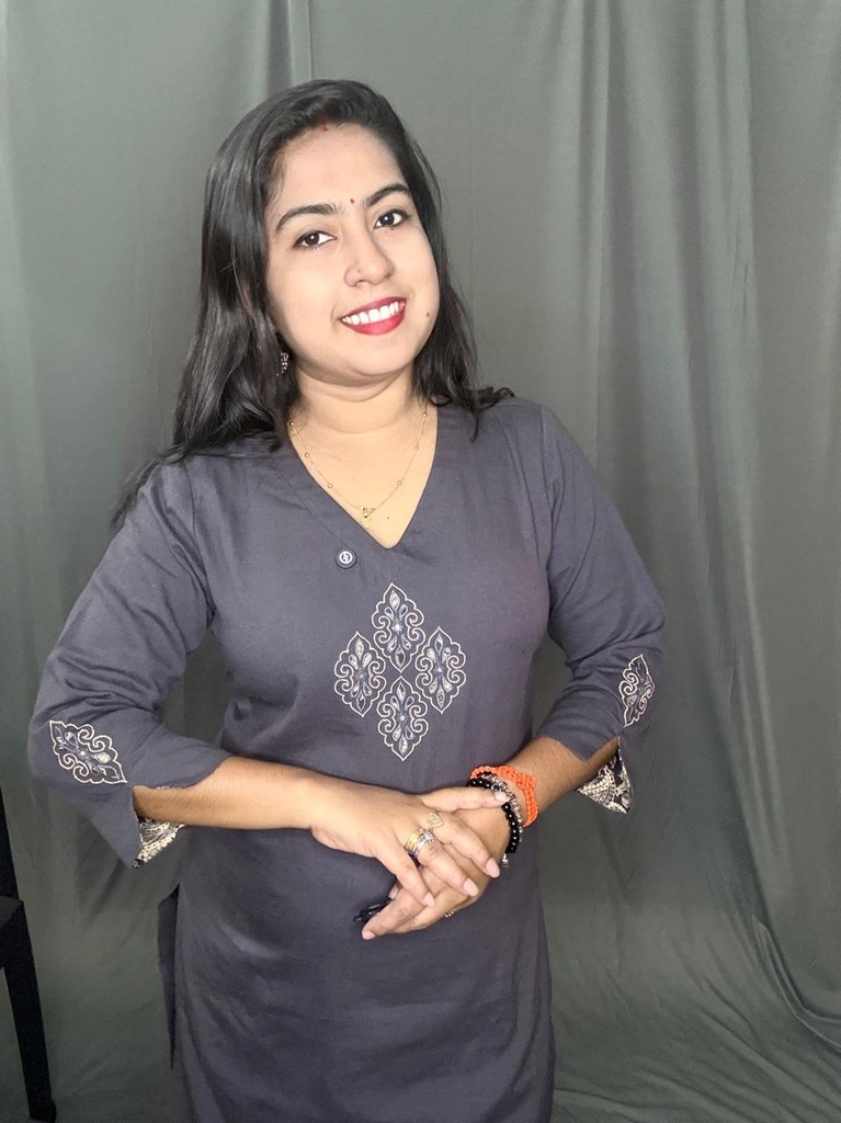 L0207 Anvita Grey Slit Kurti