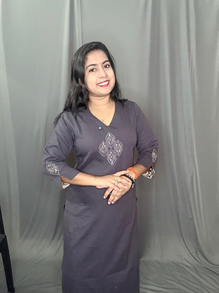 L0207 Anvita Grey Slit Kurti