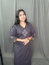 L0207 Anvita Grey Slit Kurti