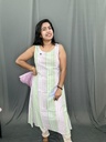 L0213 Anvita Cotton Strip Coloured Aline & Weaving Butta Overcoat Kurti