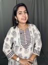 L0216 Anvita White & Black Printed Aline Slit Kurti