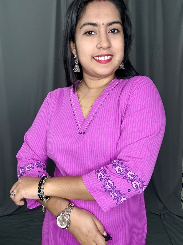 L0217 Anvita V-Neck Cotton Slit Kurti