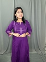 L0218 Anvita Wine Paint Work Aline Slit Kurti