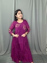 L0220 Premium Mul-Chanderi Aline kurti 