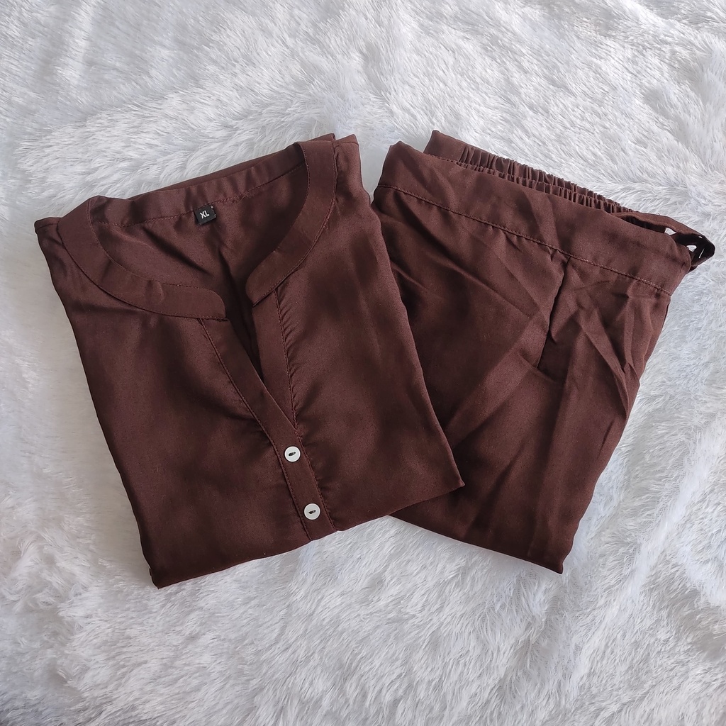 3. 7SS7S5 Coffee Color Poly Cotton Embroidery Coord Set