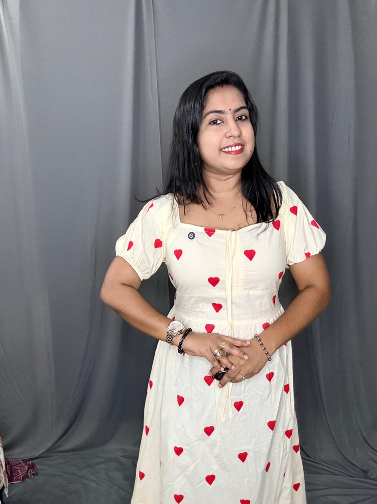 L0227 Heart Printed Cotton Frock 