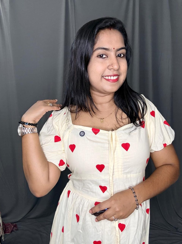 L0227 Heart Printed Cotton Frock 