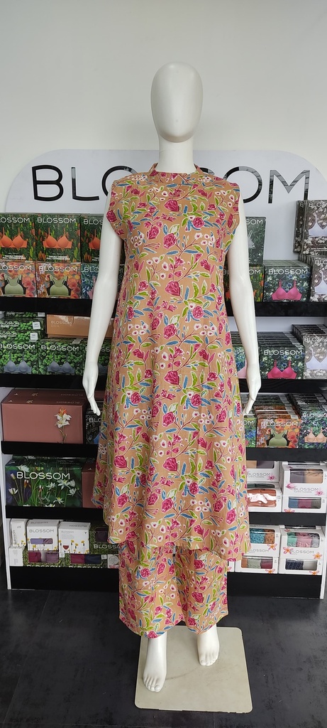 Floral Cotton Sleeveless Coord Set 