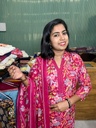 MFA019 Rani Pink Pearl Work Cotton 3PC Set