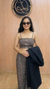 ANV028 Anvita Kalamkari Top & Bottom With Black Overcoat 3PC Set