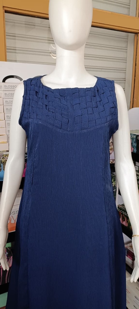 GHA290-BL Navy Blue Sleeveless Aline Kurti