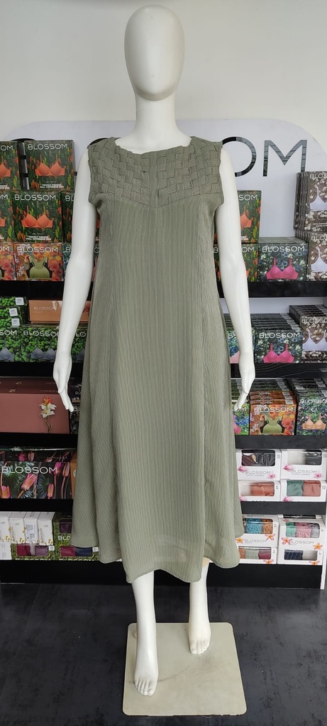 GHD290-OG Light Olive Green Sleeveless Aline Kurti