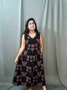 BHL004 Butterfly Print Shirt Collar Sleeveless Frock