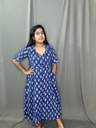 BHL005 Indigo Shirt Collar Frock