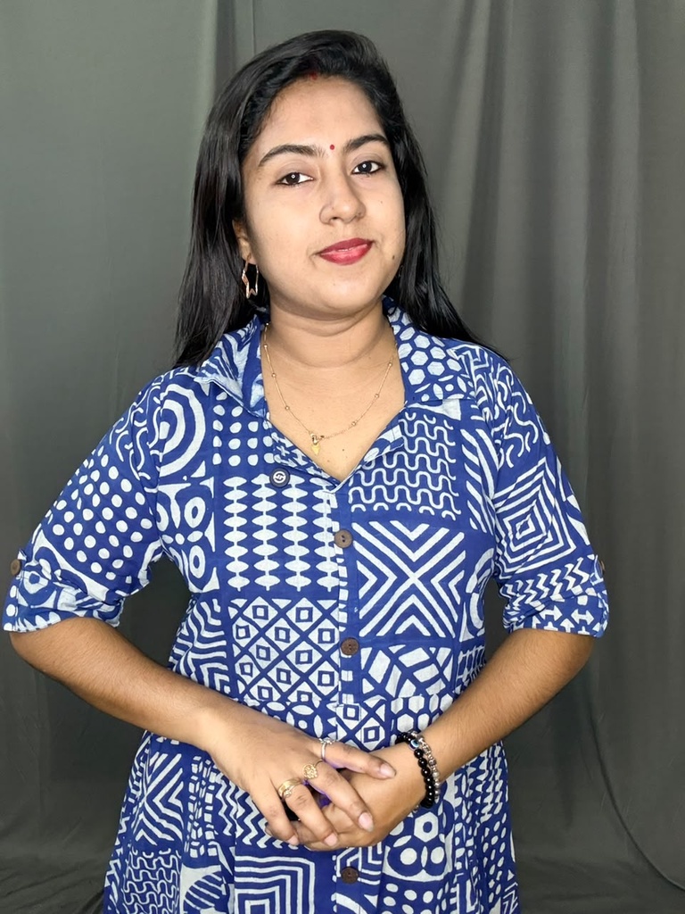 BHL006 Indigo Shirt Collar Frock