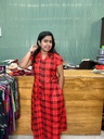 AI006  Red Checks Button Down Frock