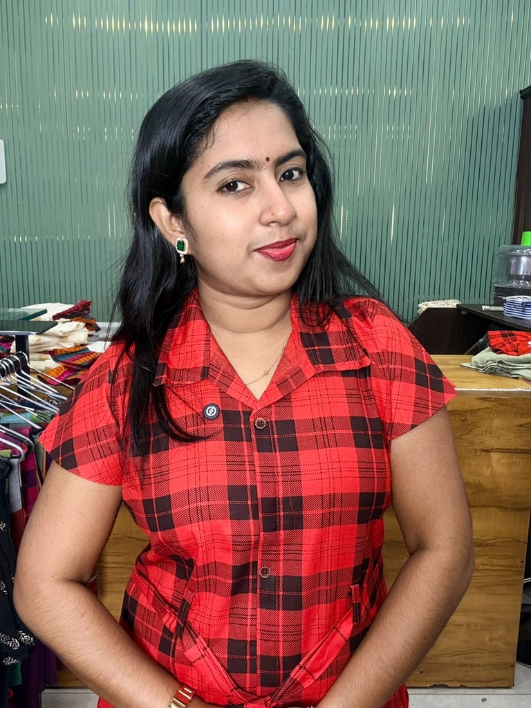 AI006  Red Checks Button Down Frock