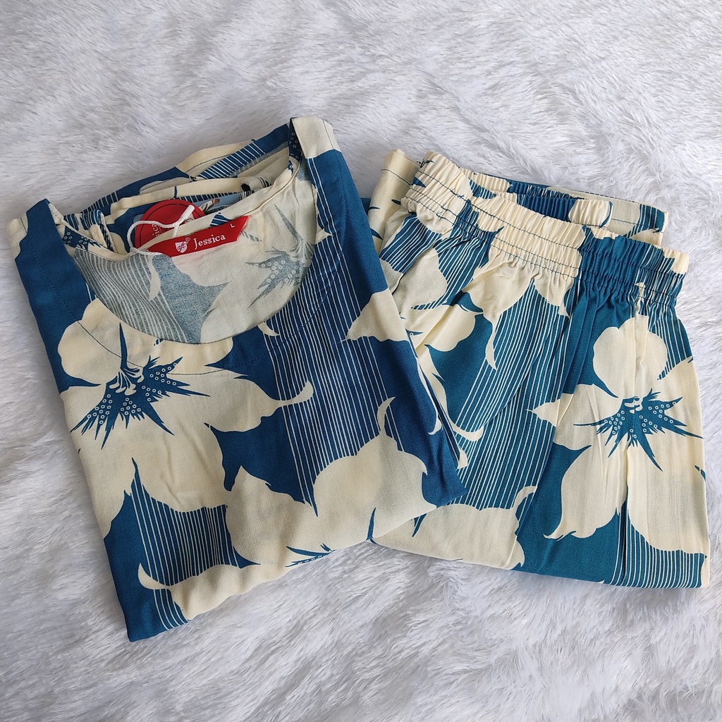 TEAL BLUE COLOR RAYON COORD SET