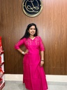 MFBL012 Rani Pink Cotton Embroidery Slit Kurti