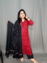 L0238 Premium Jamdani Weaving Maroon Slit 3PC Set 