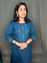 ANV033 Anvita Peacock Appleque Work Slit Kurti 