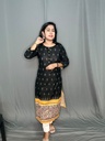 ANV034 Anvita Black Ikkat Slit Kurti